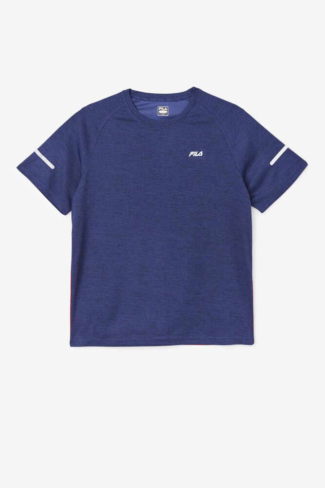 Fila Eros Crew T-Shirt Navy - Mens - 18725FYKV